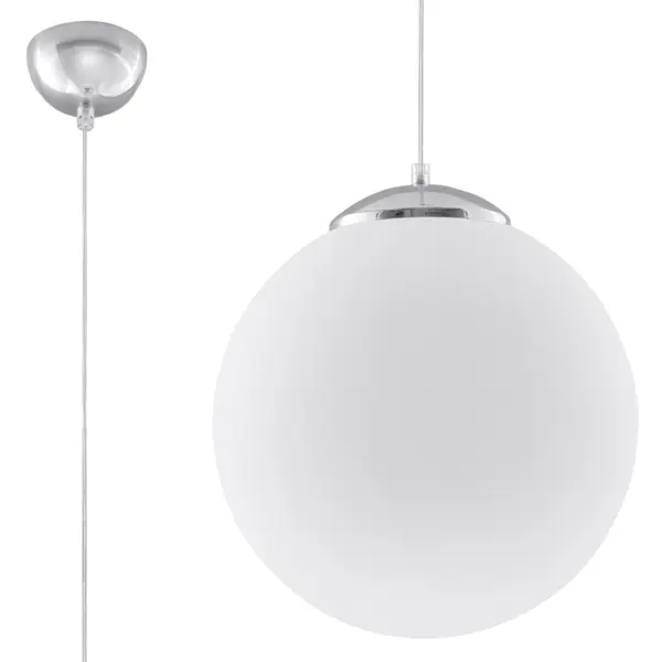 Lustra suspendata Ugo Argintiu 40x40x130 cm