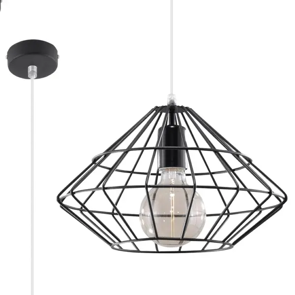 Lustra suspendata Umberto Negru 32x32x120 cm