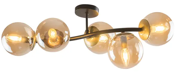 LustraNilufer 5XE27, negru antic, Oktay