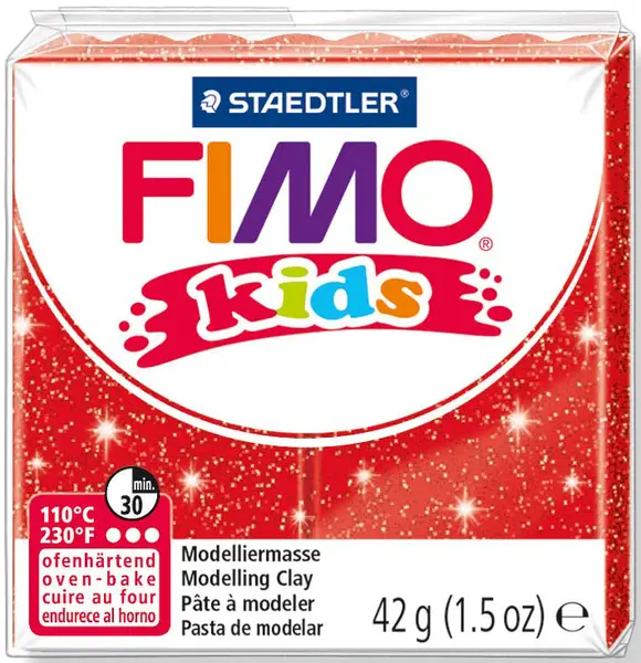 Lut polimeric Staedtler Fimo Kids - culoare rosu stralucitor