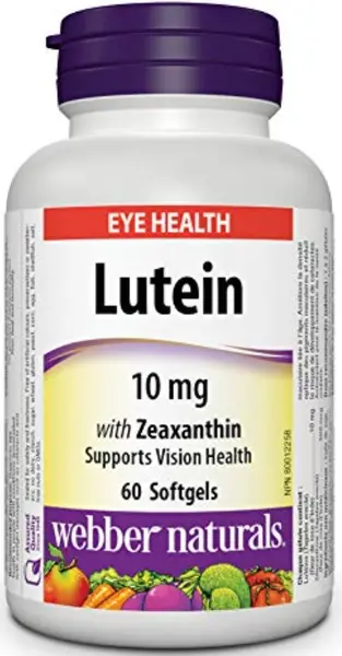 Lutein, 10 mg, 60 capsule gelatinoase moi, Webber Naturals