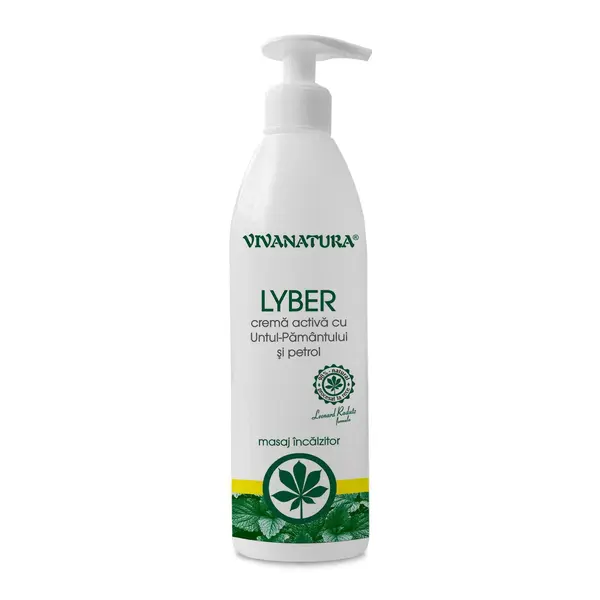 Lyber - Crema antireumatica cu efect de incalzire, cu untul pamantului si petrol 500ml - Viva Natura