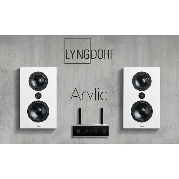 Lyngdorf Sistem Stereo 200W cu boxe Lyngdorf FR-1 + Amplificator cu streamer 24bit / 192kHz Arylic S50+