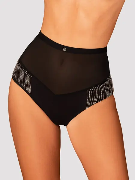 M/L - Chilot cu talie inalta si accesorii metalice Milladis Negru