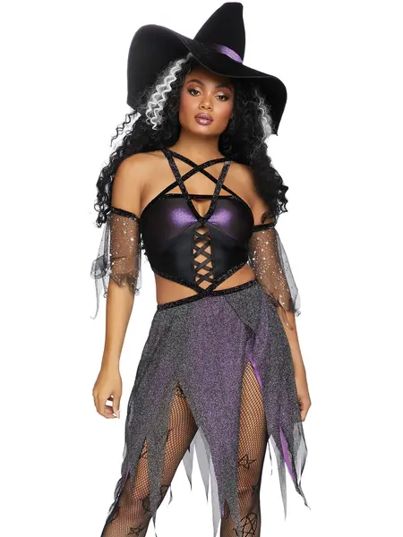 M/L - Costum trendy de vrajitoare 86829 Mov