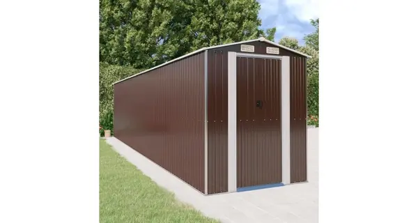 Maagzie metalica de gradina, maro inchis, 192x855x223 cm, otel galvanizat