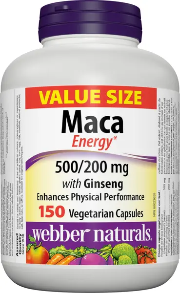 Maca Energy with Ginseng, 150 capsule, Webber Naturals