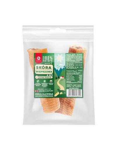 MACED 100% Nature Piele de porc pentru caini S 2 buc.