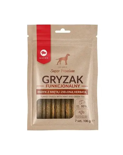 MACED Super Premium Batoane de ros pentru caini cu menta si ceai verde 100 g