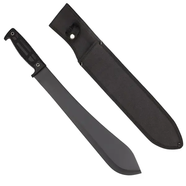 Maceta de vanatoare DEPOX , Black Bite, 49 cm, otel inoxidabil, negru, teaca inclusa