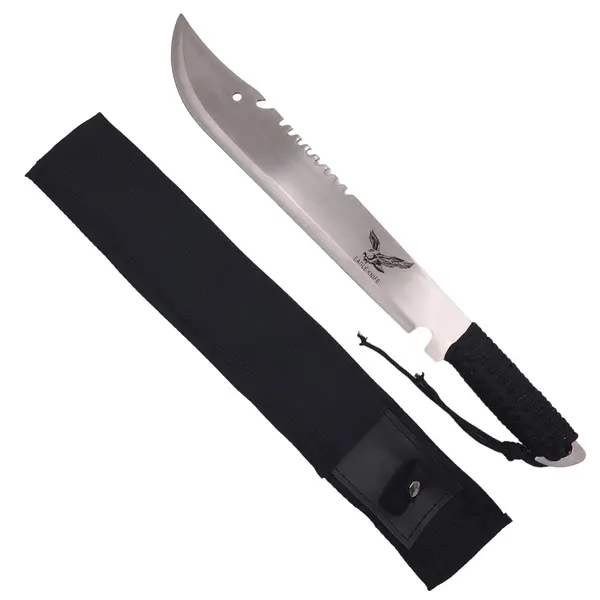 Maceta de vanatoare DEPOX, Eagle Knife, 49.5 cm, otel inoxidabil,argintiu, teaca inclusa