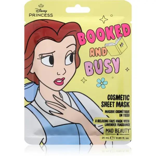 Mad Beauty Disney Princess Belle mască textilă hidratantă 25 ml