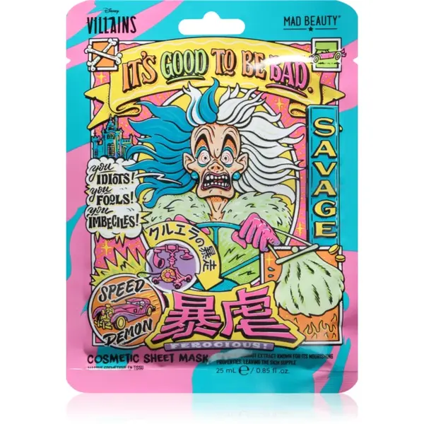 Mad Beauty Disney Villains Cruella mască textilă nutritivă 25 ml