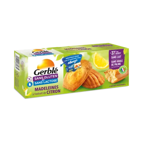 Madlene cu lamaie fara gluten si lactoza, 180g, Gerble Expert Dietetic