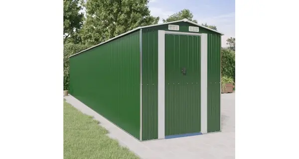 Magazie de gradina, verde, 192x1021x223 cm, otel zincat