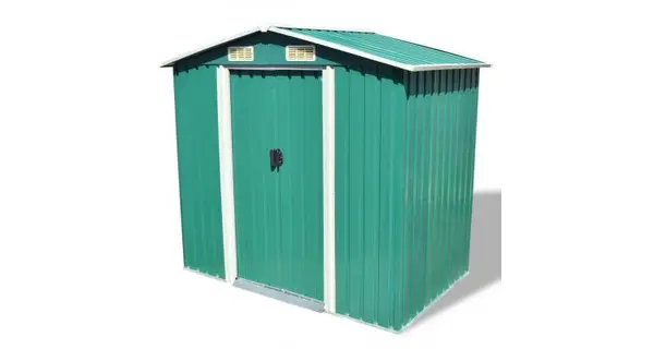 Magazie metalica de gradina, 204 x 132 x 186 cm, verde
