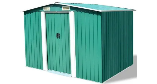 Magazie metalica de gradina, 257 x 205 x 178 cm, verde