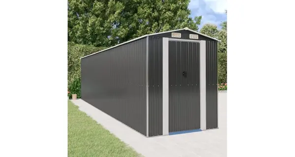 Magazie metalica de gradina, antracit, 192x772x223 cm, otel galvanizat