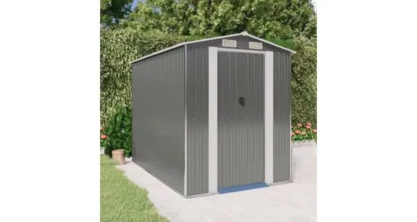 Magazie metalica de gradina, gri deschis, 192x274x223 cm, otel galvanizat