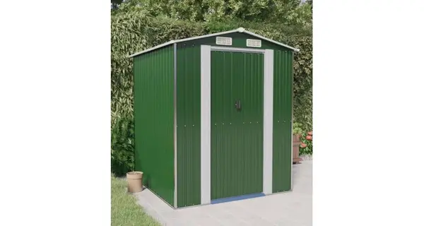 Magazie metalica de gradina, verde, 192x191x223 cm, otel zincat
