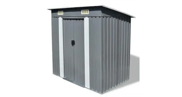 Magazie metalica pentru gradina, 190 x 124 x 181 cm gri