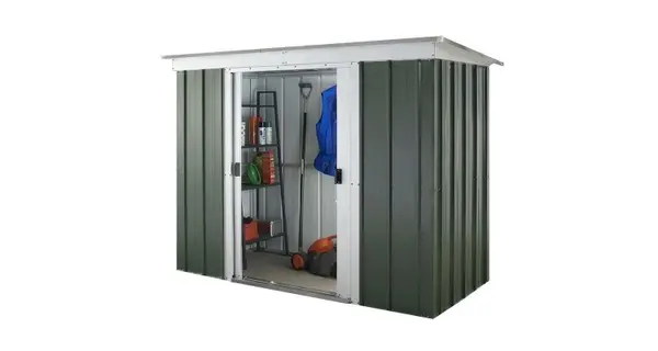 Magazie metalica verde, 238x119 cm, tabla groasa 0.3mm, Yardmaster
