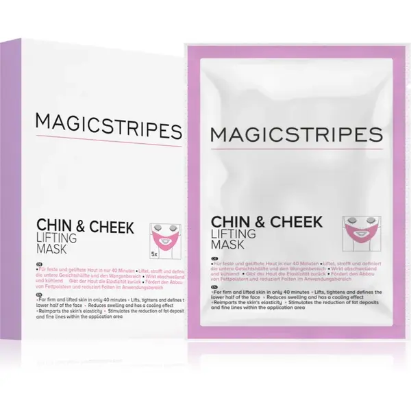 MAGICSTRIPES Chin & Cheek Lifting Mask mască hidrogel, cu efect de fermitate, pentru bărbie și față 5 buc