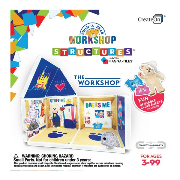 Magna-Tiles Structures, The Workshop, set cu autocolante multicolor