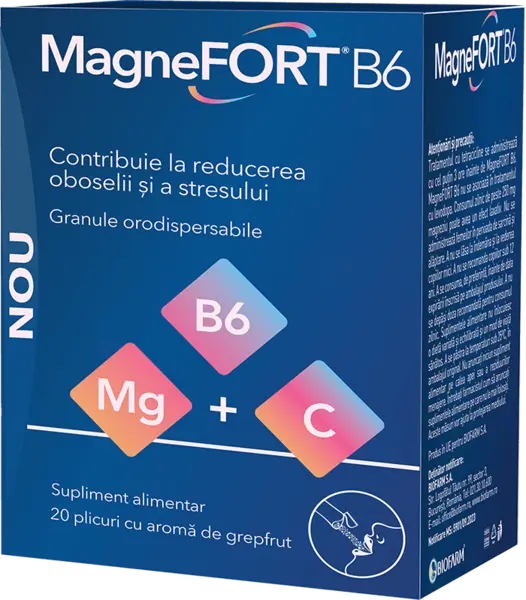 Magnefort B6, 20 plicuri, Biofarm