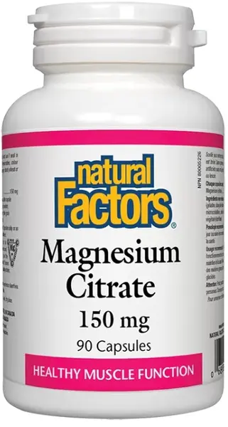 Magnesium Citrate, 150 mg, 90 capsule, Natural Factors
