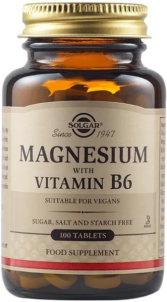 Magnesium with Vitamin B6, 100 tablete, Solgar