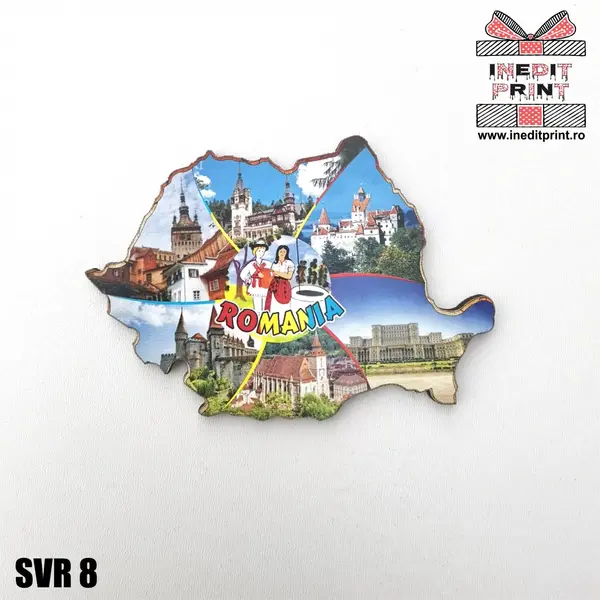 Magnet de frigider Castele din Romania SVR8- 9,5x6,5 cm