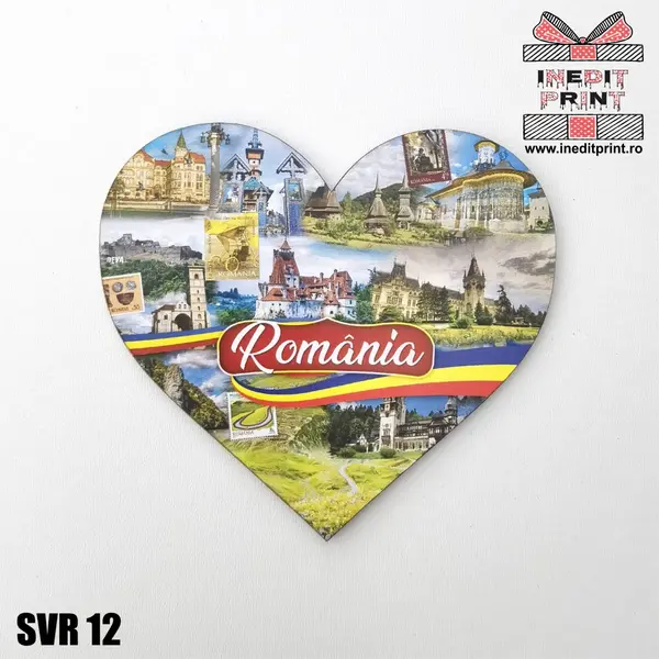 Magnet de frigider Te iubesc Romania SVR12- 10x9 cm