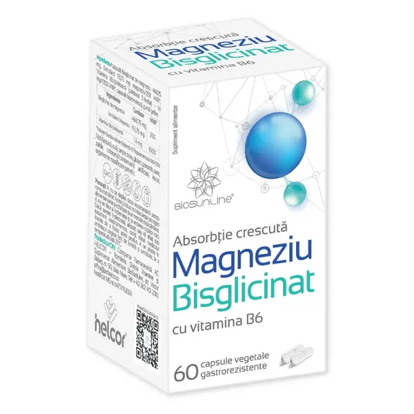 Magneziu Bisglicinat, 60 capsule, Helcor