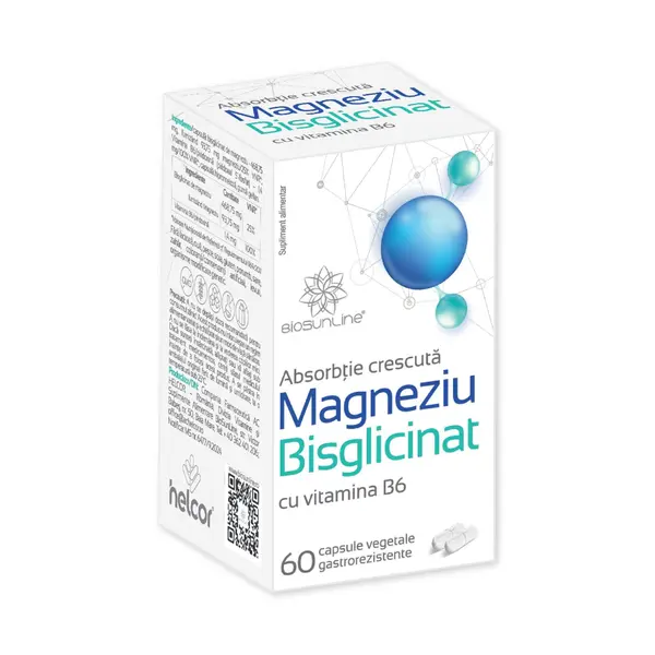 Magneziu Bisglicinat, Helcor | 60 capsule