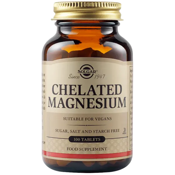 Magneziu Chelat 100mg, 100 tablete, Solgar