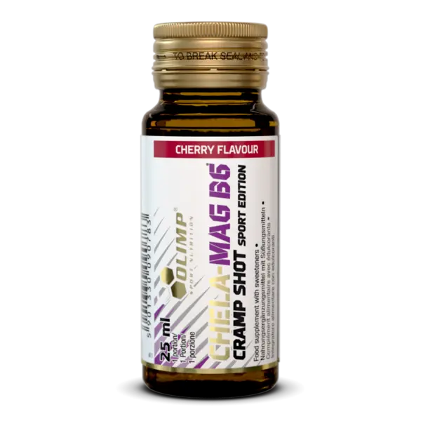 Magneziu lichid cu vitamina B6 Chela-Mag B6 Shot cu aroma de cirese, 25ml, Olimp Sport Nutrition