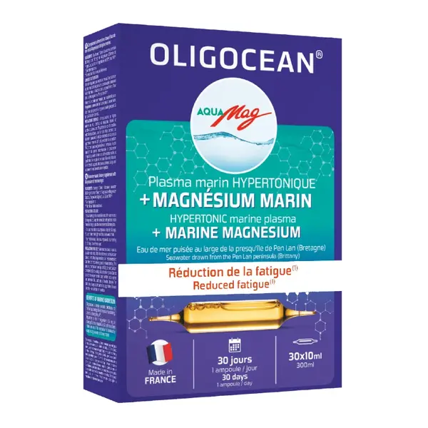 Magneziu marin AquaMag si Plasma Marina Hipertonica, 30 fiole*10ml, Oligocean