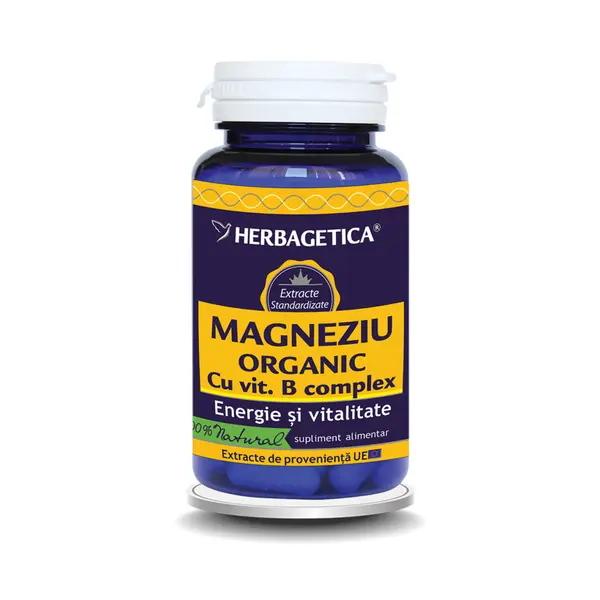 Magneziu Organic cu Vitamina B complex, 60 capsule, Herbagetica