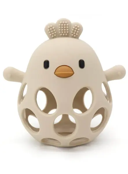 Magni Teether Ball With Duckling In Lfgb Siliconee, Beige (5630)