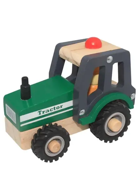 Magni Wooden Tractor With Rubber Wheels (3895)