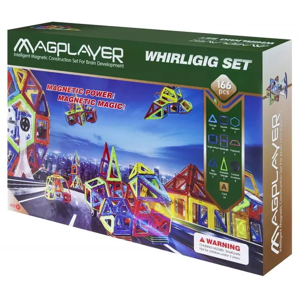 MAGPLAYER Joc de constructie magnetic - 166 piese