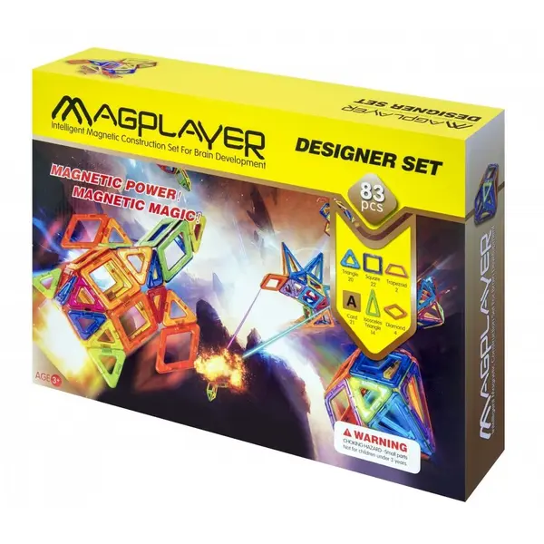 MAGPLAYER Set de constructie magnetic - 83 piese