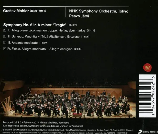 Mahler: Symphony No.6 'Tragic' | Gustav Mahler, Paavo Jarvi, Nhk Symphony Orchestra Tokyo