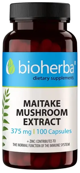 Maitake Mushroom Extract, 375 mg, 100 capsule, Bioherba