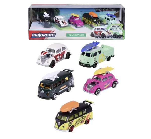 MAJORETTE SET 5 MASINUTE METALICE VOLKSWAGEN 7.5CM