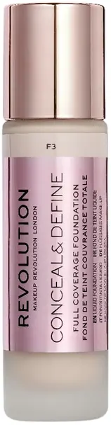 Makeup Revolution Conceal & Define Fond de ten de acoperire , F3, 23 ml
