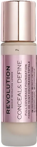 Makeup Revolution Conceal & Define Fond de ten de acoperire , F4, 23 ml