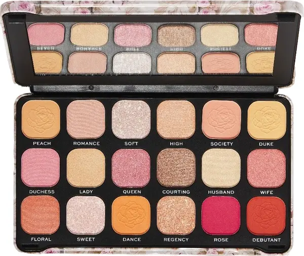 Makeup Revolution Forever Flawless - Paletă de farduri Romance, 18 culori
