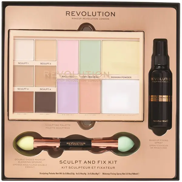 Makeup Revolution Set cadou Sculpt and Fix, 3 piese